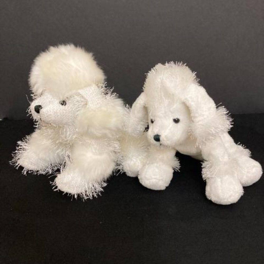 Ganz Webkinz White Poodles Lot of 2 No Codes HM014‎ HS014
